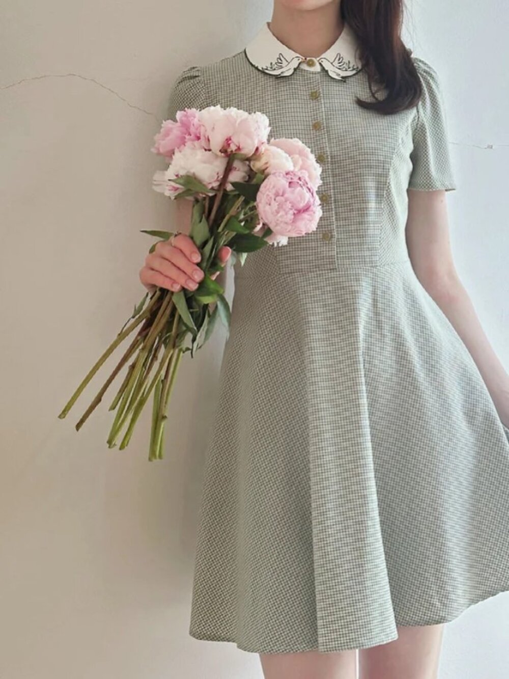 Miss Patina Lucky Bird Kisses Dress Green Size Small UK 8